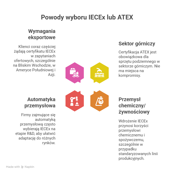 Porównanie certyfikatów ATEX i IECEx – co wybrać dla swojej instalacji?